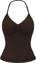 Strappy Top Women's Halter Workout Tank Tops Backless Gym Longline with Adjustable Strap
