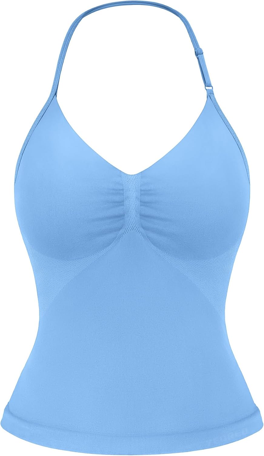 Strappy Top Women's Halter Workout Tank Tops Backless Gym Longline with Adjustable Strap